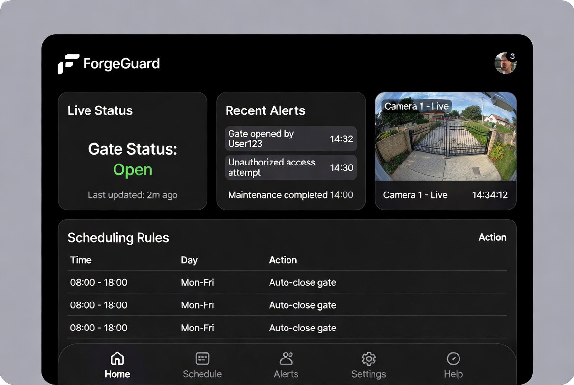 ForgeGuard device dashboard